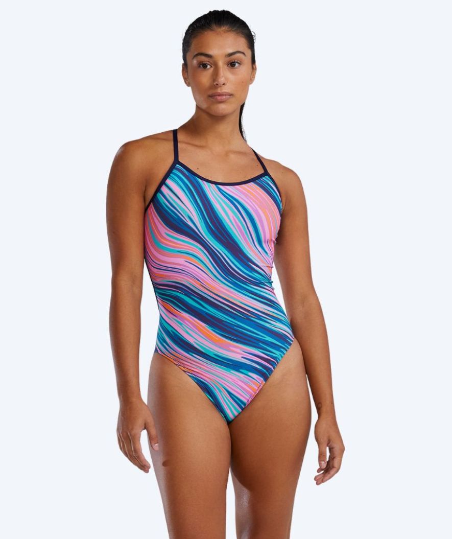 TYR badedrakt til damer - Riptidal Trinityfit - Rosa/blå
