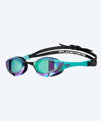 Arena Elite svømmebriller - Cobra Edge SWIPE Mirror - Svart/turkis