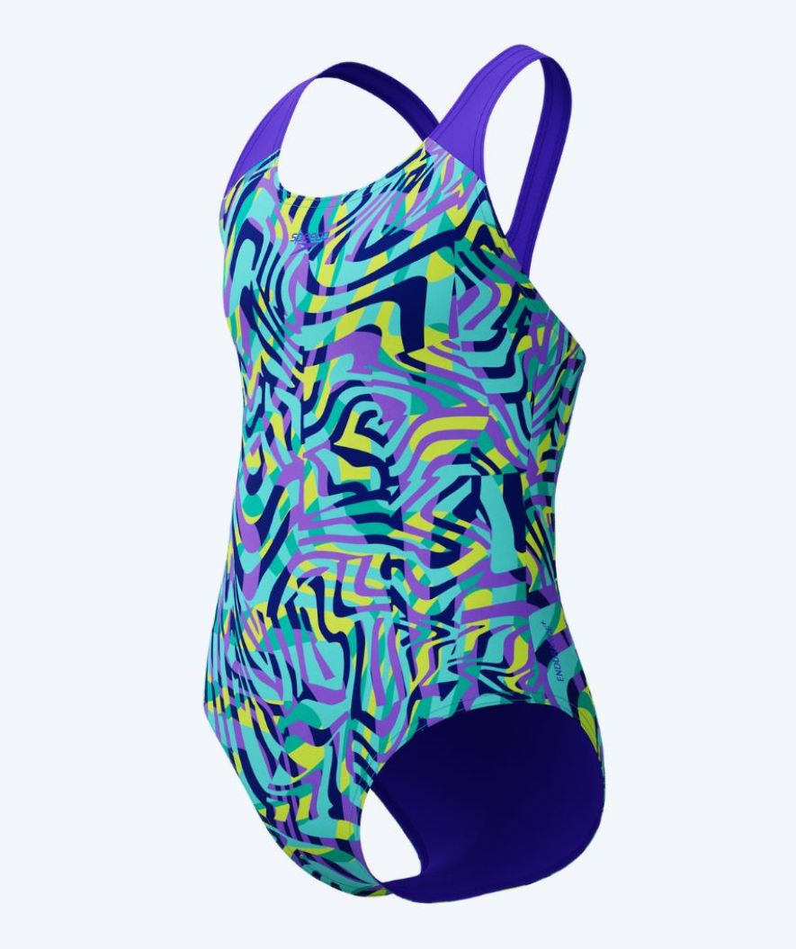 Speedo badedrakt til jenter - Allover Digital Splashback - Lilla/turkis