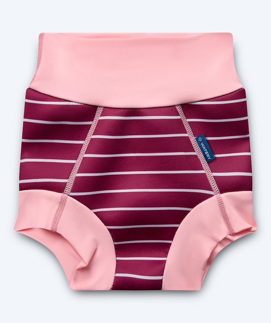 Watery bleiebadebukser til barn - Neoprene Swim Nappy - Nordic Rosa Stripes