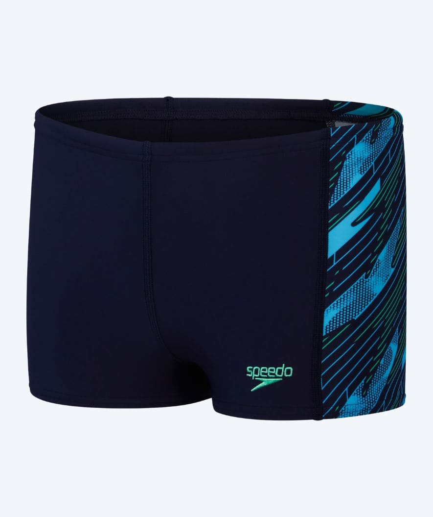 Speedo aquashorts til gutter - Hyperboom Panel - Mørkeblå/Grønn