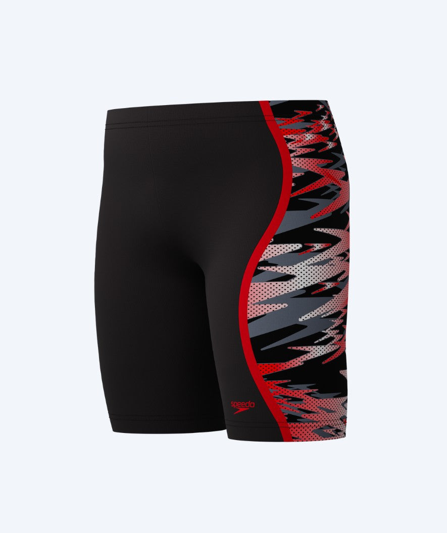 Speedo lange badebukser til gutter - Hyperboom Splice - Svart/grå