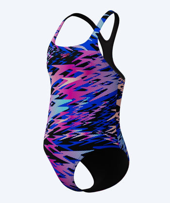 Speedo badedrakt til jenter - Hyperboom Print Medalist - Blå/rosa