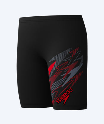Speedo lange badebukser til gutter - Medley Logo - Svart/grå