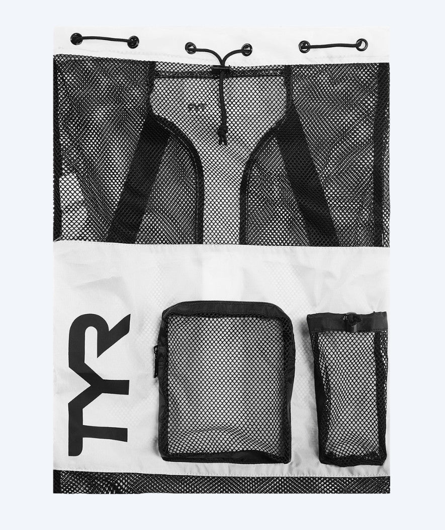 TYR svømmenett - Big Mesh Mummy 40L - Hvit/svart