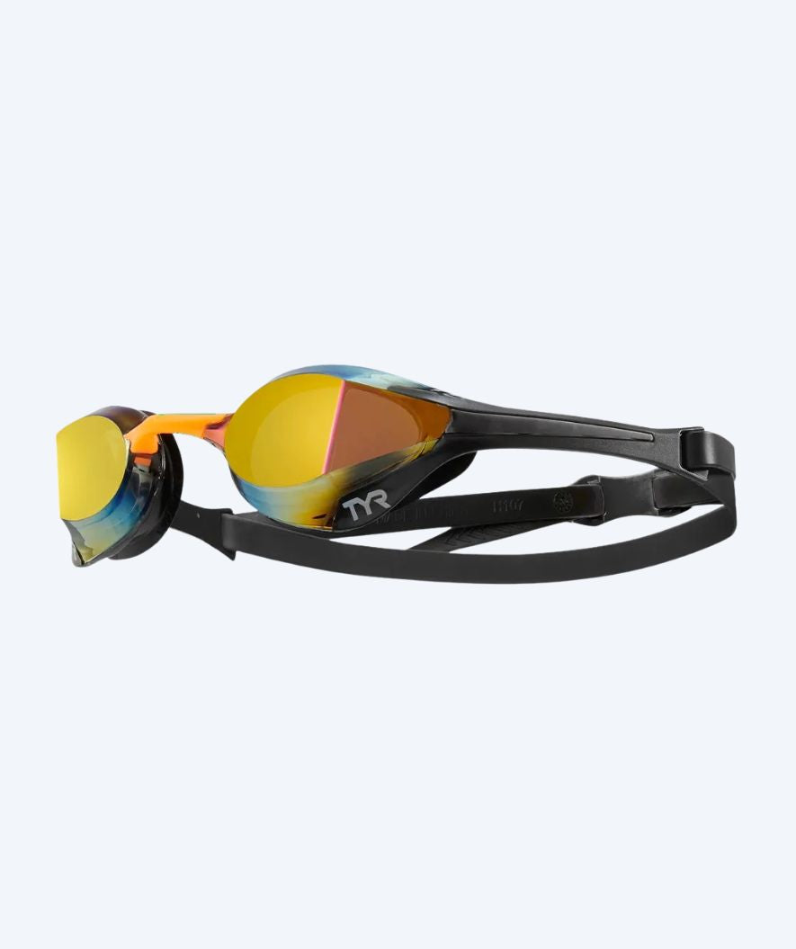 TYR Elite svømmebriller - Tracer-X Elite Mirrored - Svart/oransje