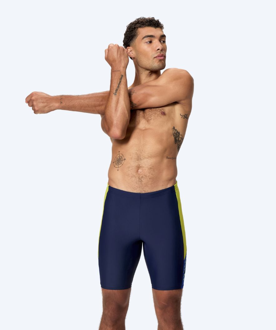 Speedo lange badebukser til menn - Dive - Mørkeblå/Gul