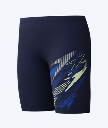 Speedo lange badebukser til gutter - Medley Logo - Mørkeblå/Blå