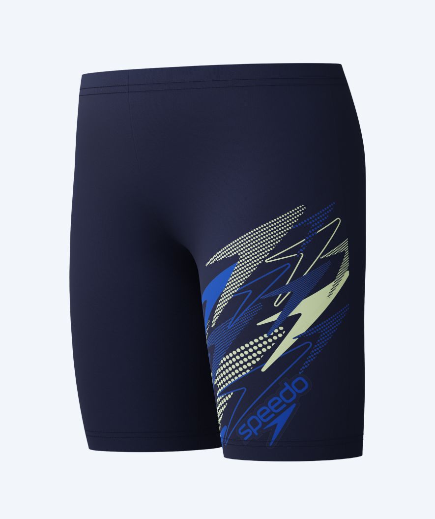 Speedo lange badebukser til gutter - Medley Logo - Mørkeblå/Blå