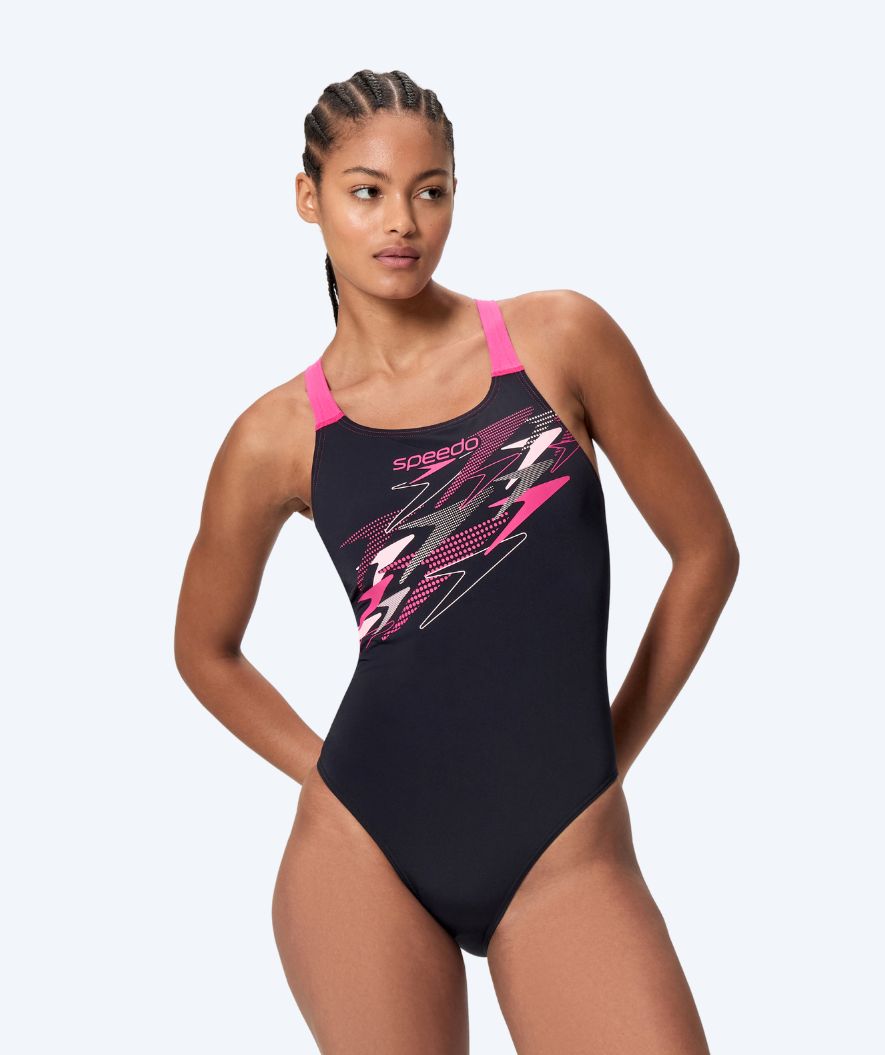 Speedo badedrakt til damer - Medley Logo Medalist - Svart/Rosa