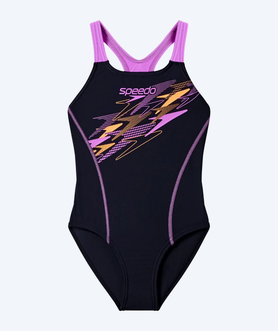 Speedo badedrakt til jenter - Medley Logo Medalist - Svart/Lilla