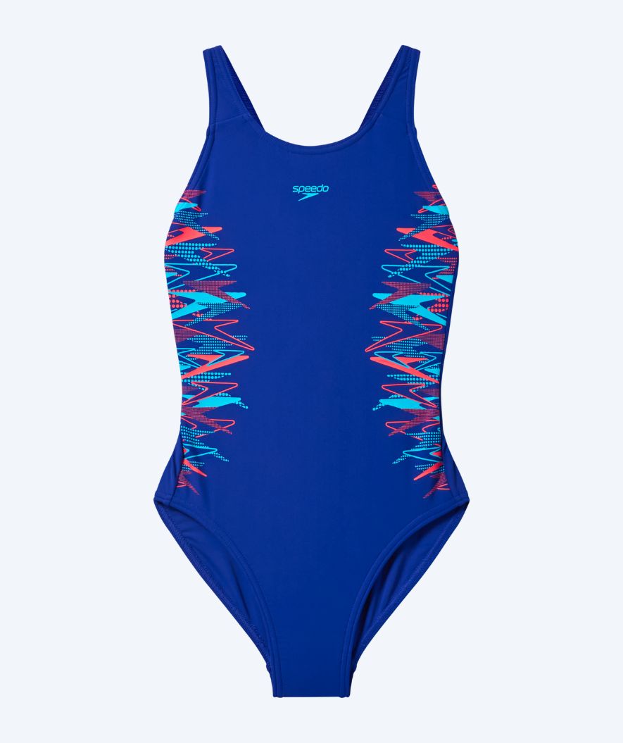 Speedo badedrakt til jenter - Placement Muscleback - Mørkeblå/Lyseblå