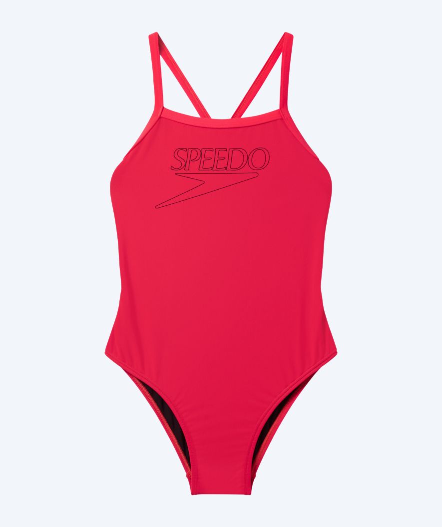 Speedo badedrakt til jenter - Endurance Logo Thinstrap - Lyserød