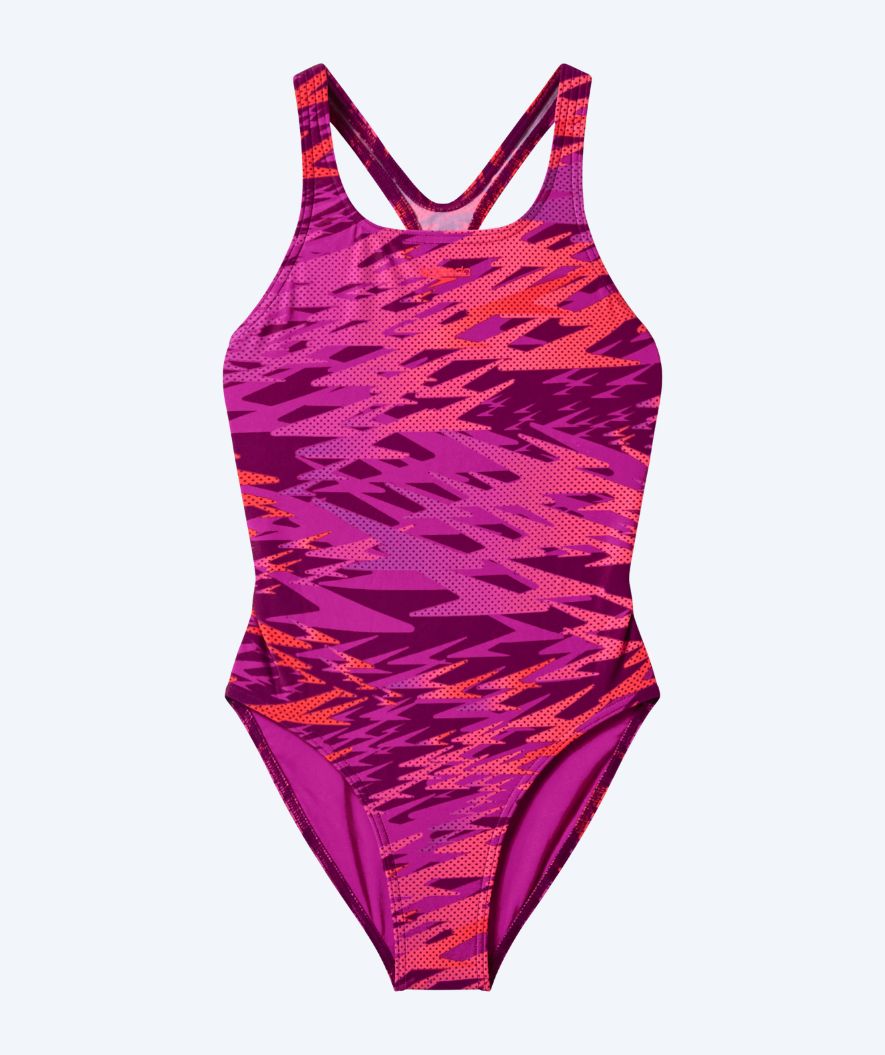 Speedo badedrakt til jenter - Hyperboom Print Medalist - Rosa/Lilla