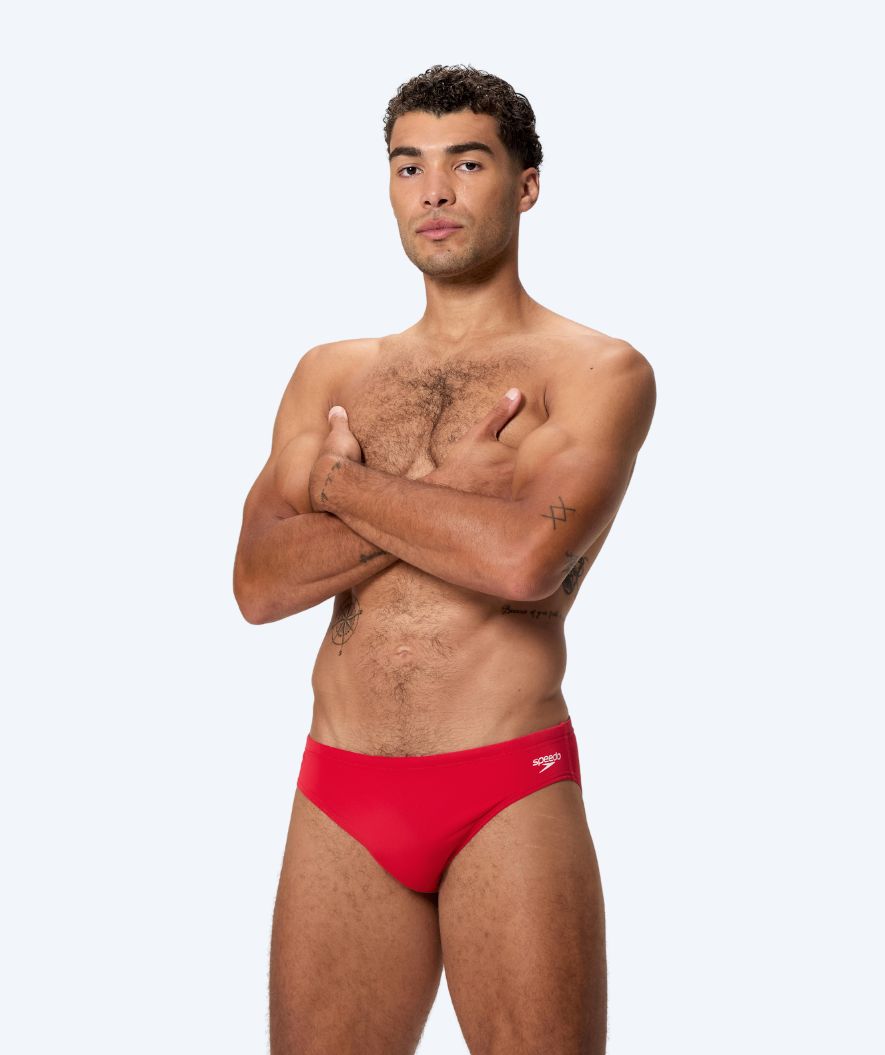 Speedo trekantede badebukser til menn - Endurance Logo - Rød