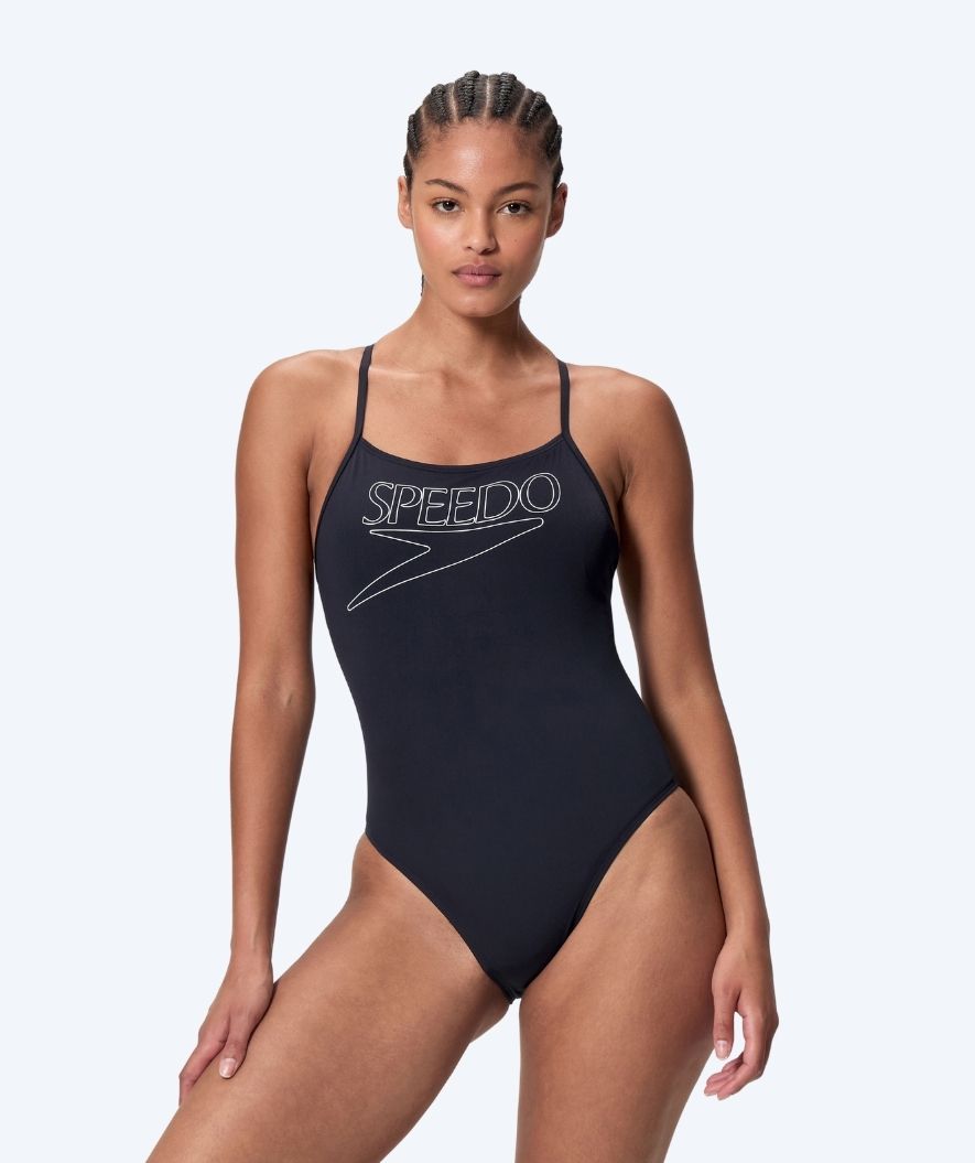 Speedo badedrakt til damer - Endurance Logo Thin Strap - Svart