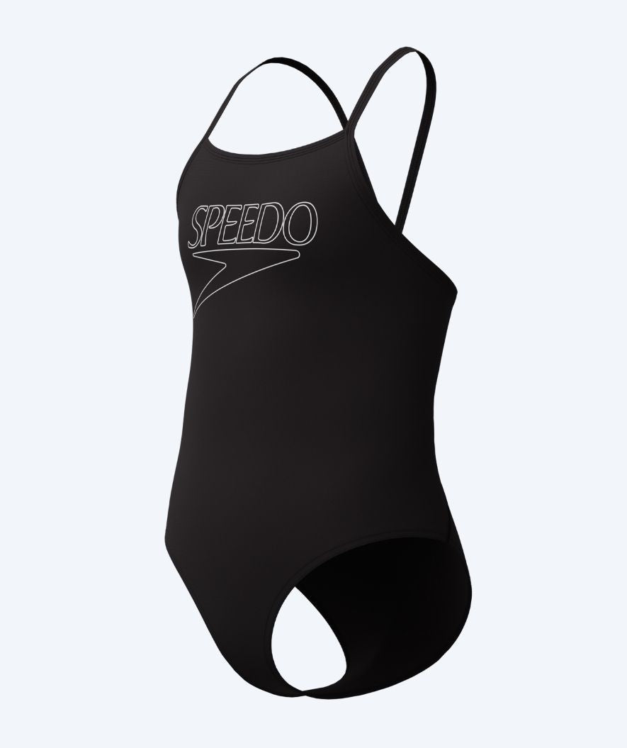Speedo badedrakt til jenter - Endurance Logo Thinstrap - Svart