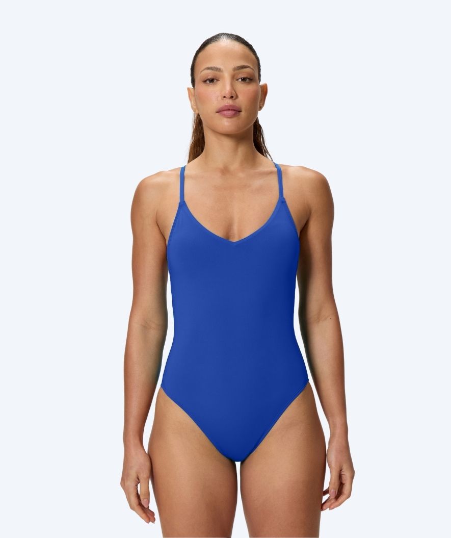 Speedo badedrakt til damer - Solid V-Neck - Blå