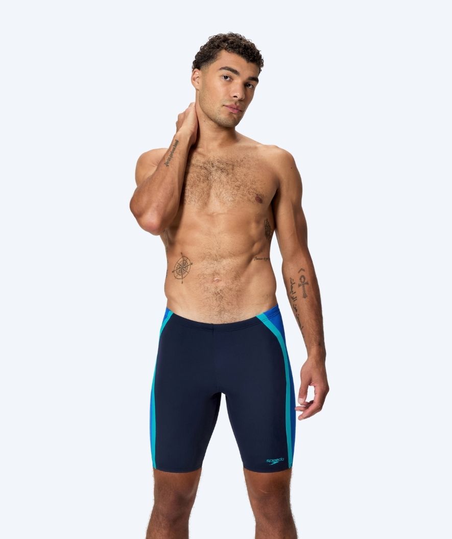 Speedo lange badebukser til menn - Solid Splice - Mørkeblå/Lyseblå