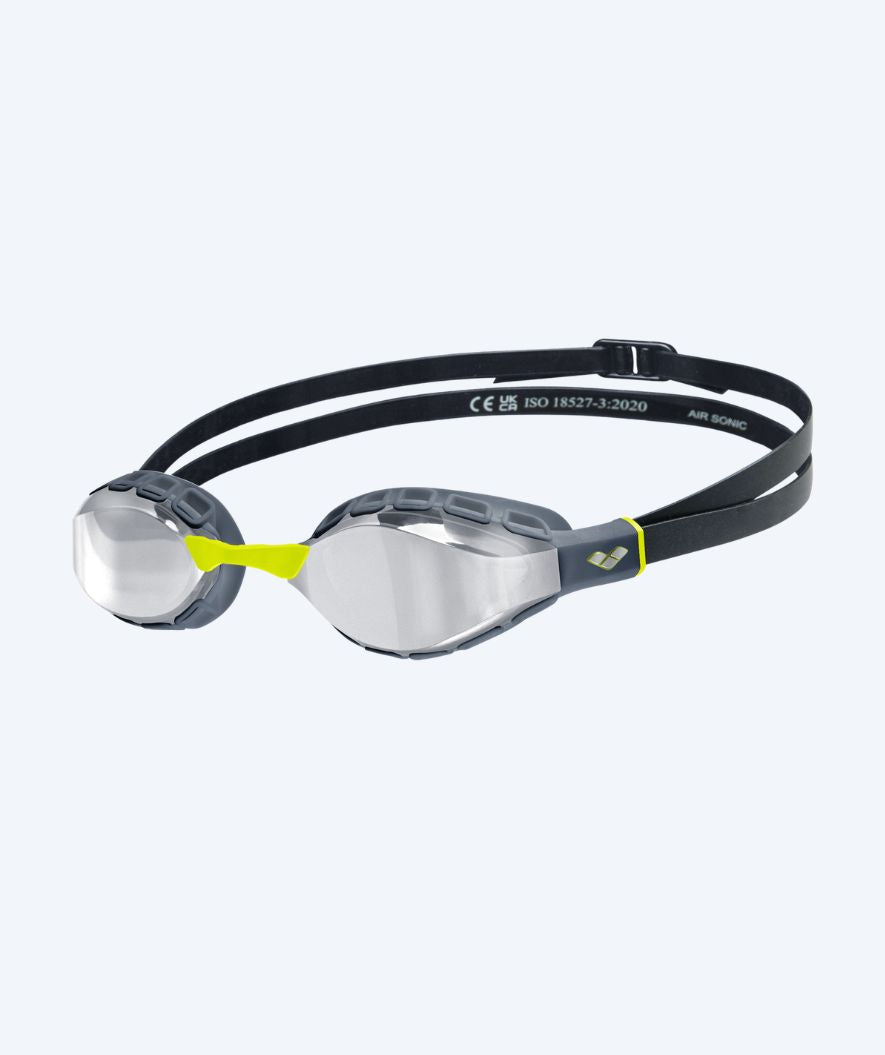 Arena Elite svømmebriller - Air Sonic Mirror - Mørk Grå/Gul