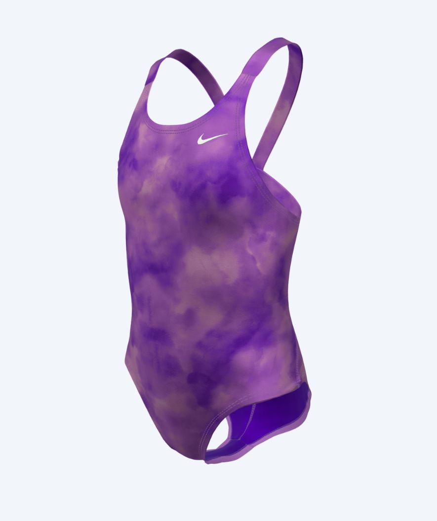 Nike badedrakt til jenter - Hydrastrong Print Fastback - Lilla/Lyserød