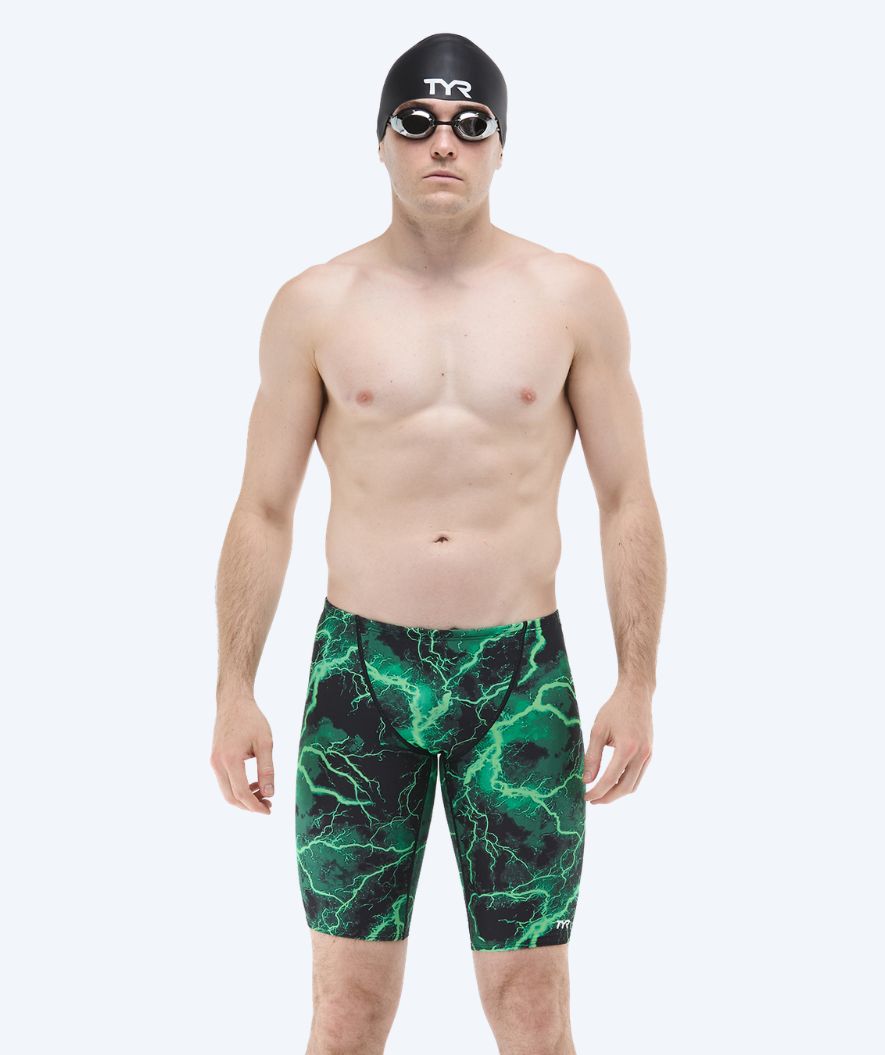 TYR lange badebukser til menn - Durafast Elite Arterix - Grønn/Svart