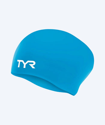 TYR badehette til langt hår - Silicone - Blå