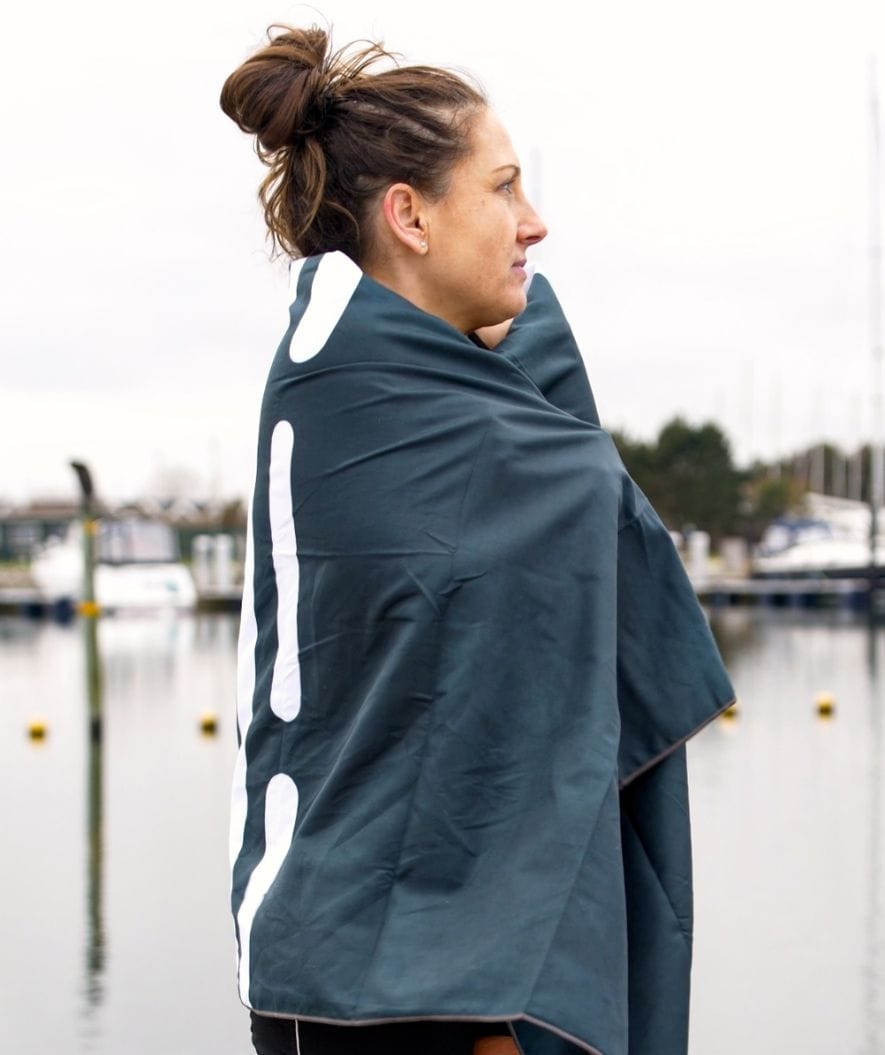 Watery microfiber håndkle (160 x 80 cm) - Eco Nebraska - Mørkeblå