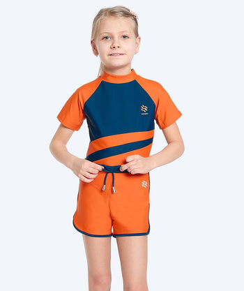 Watery UV-badeshorts til barn - Manami - Oransje/blå