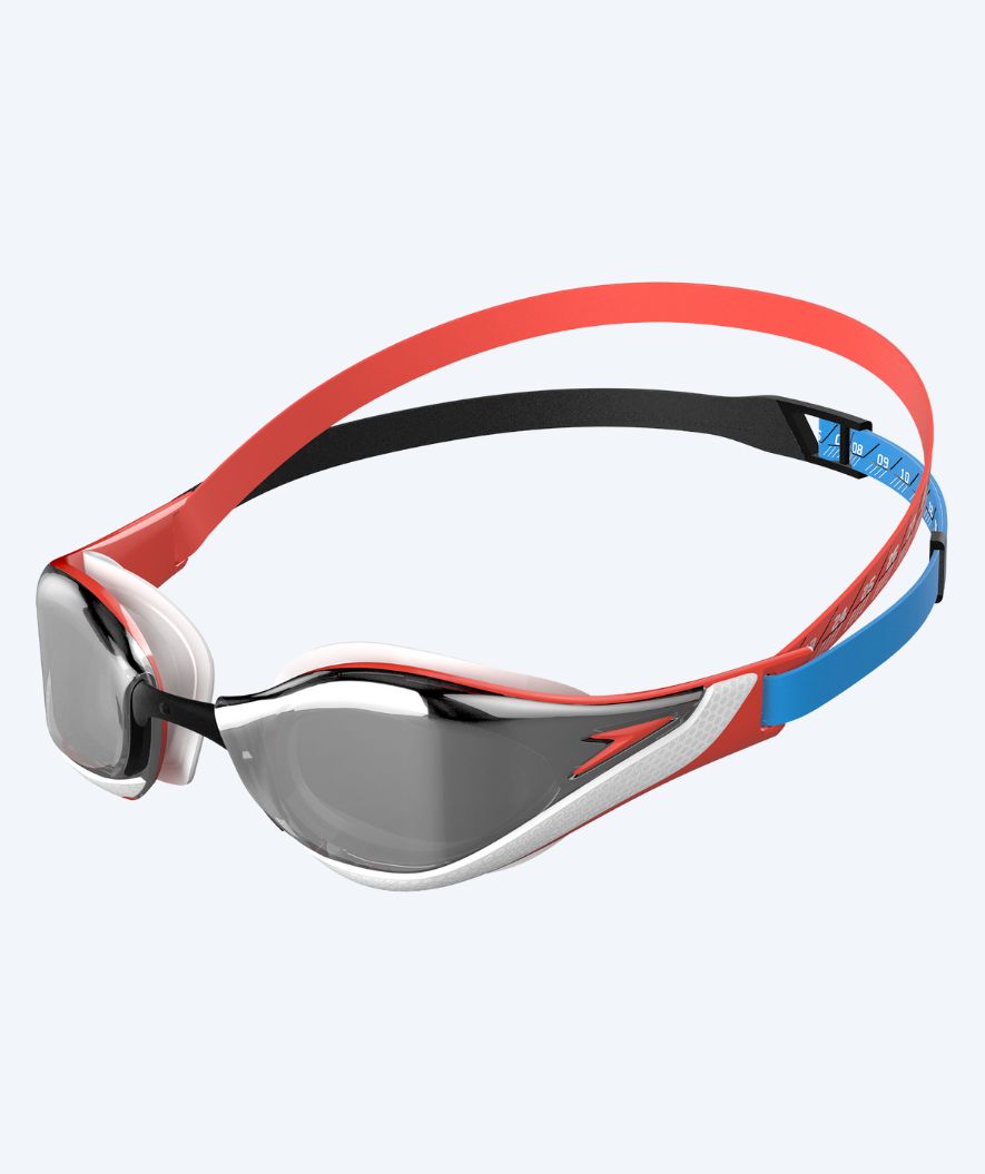 Speedo Elite svømmebriller - Fastskin Pure Focus Mirror - Rød/svart