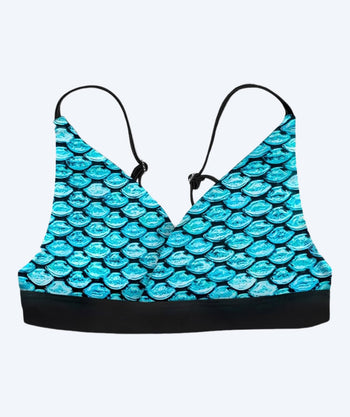Fin Fun havfrue bikinitopp til jenter uten rysjer - Tidal Teal (Lyseblå)