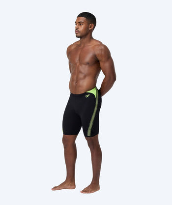 Speedo lange badebukser til menn - Hyperboom Splice - Svart/gul
