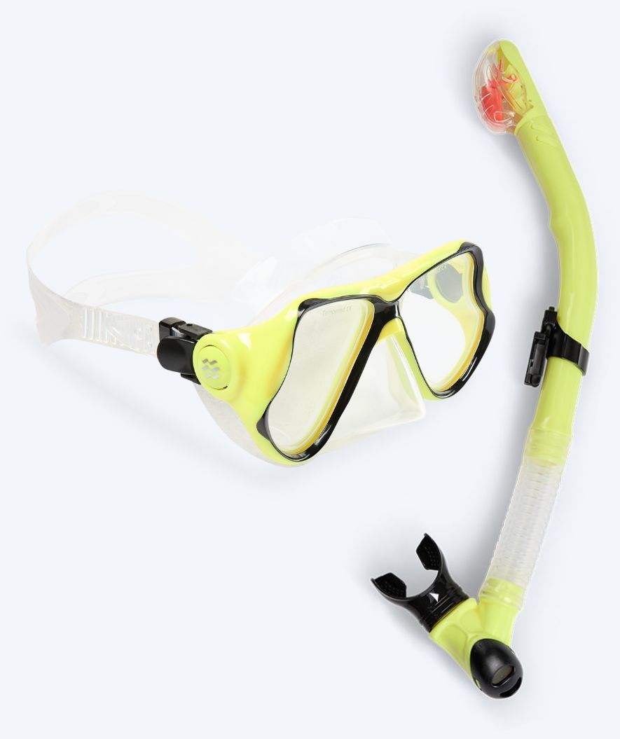 Watery Combo snorkelsett til voksne - Hudson Full-dry - Gul