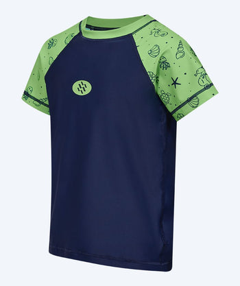 Watery UV-trøye til barn - Brandman Kortermet Rashguard - Grønn/blå