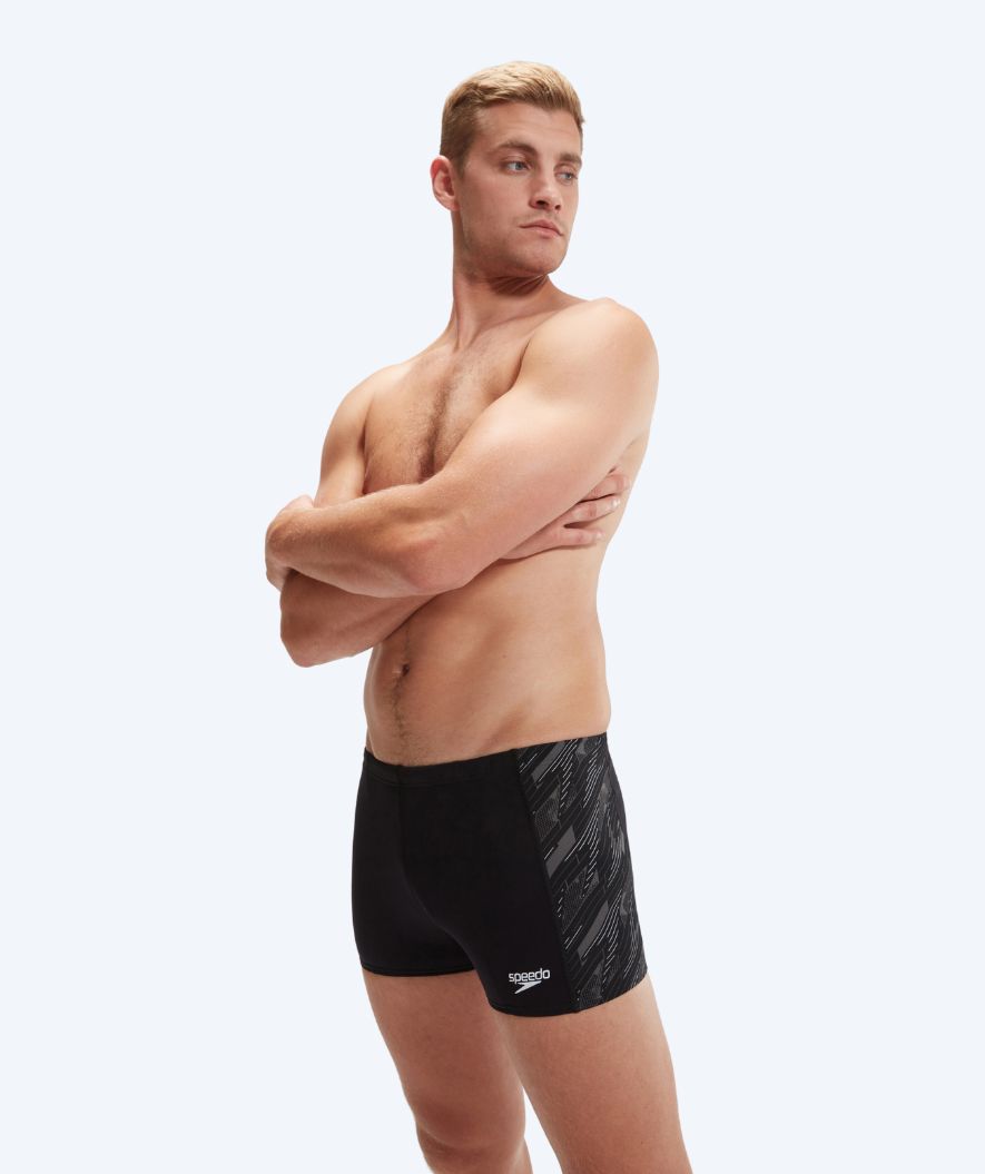 Speedo aquashorts til menn - Hyperboom Panel - Svart/hvit