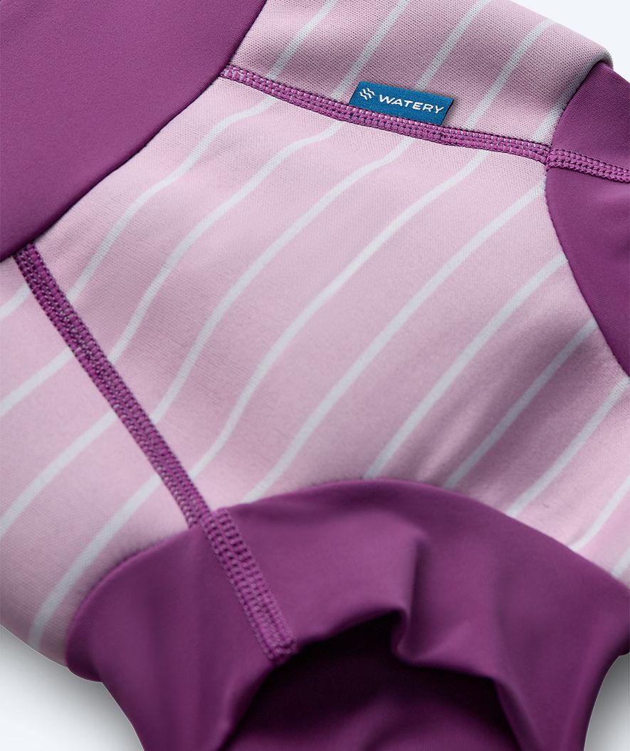 Watery bleiebadebukser til barn - Neoprene Swim Nappy - Purple Stripes