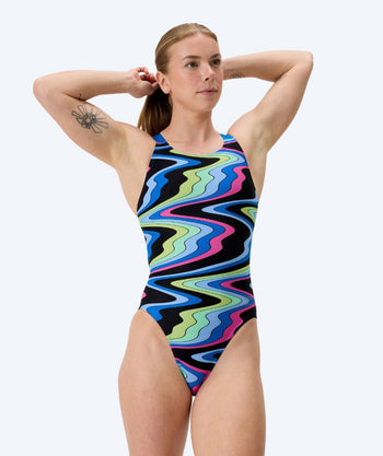 Speedo badedrakt til damer - Printed Leaderback - Svart/blå
