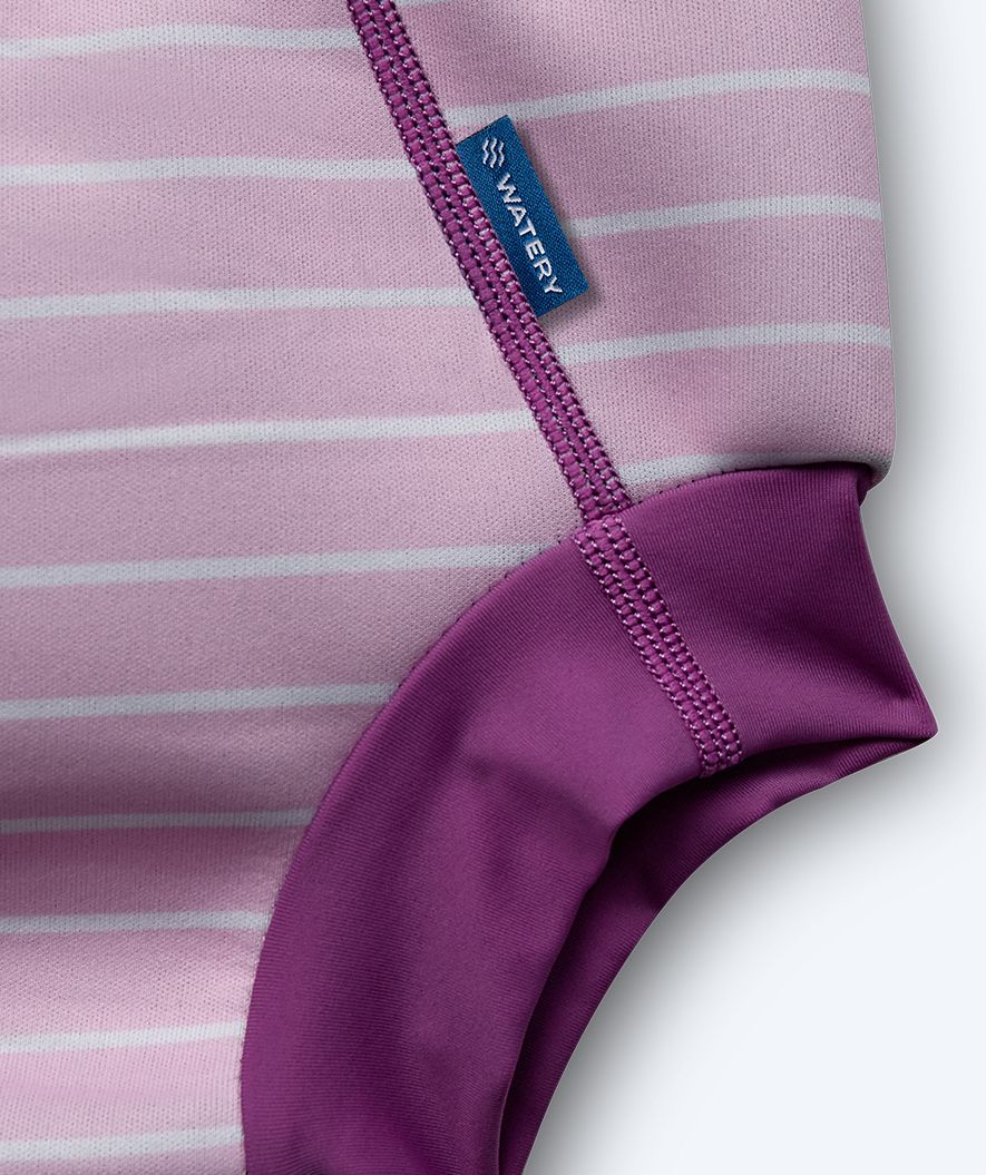 Watery bleiebadebukser til barn - Neoprene Swim Nappy - Purple Stripes