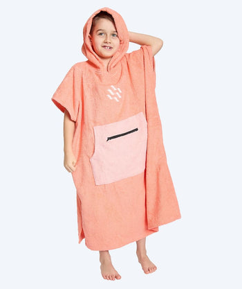 Watery badeponcho til junior (6-15) - Bomull - Atlantic Pink