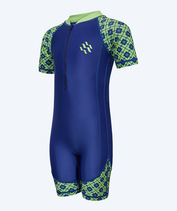 Watery UV-drakt til barn - Athena Kortermet Rashguard - Grønn/mørkeblå