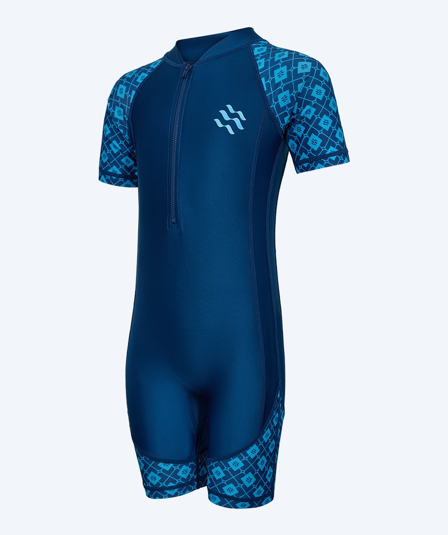 Watery UV-drakt til barn - Athena Kortermet Rashguard - Mørkeblå
