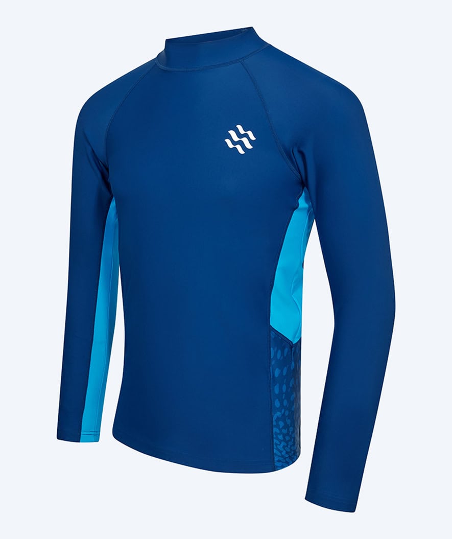 Watery UV-trøye til menn - Scylla Langermet Rashguard - Mørkeblå/lyseblå