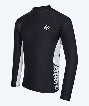 Watery UV-trøye til menn - Scylla Langermet Rashguard - Svart/hvit