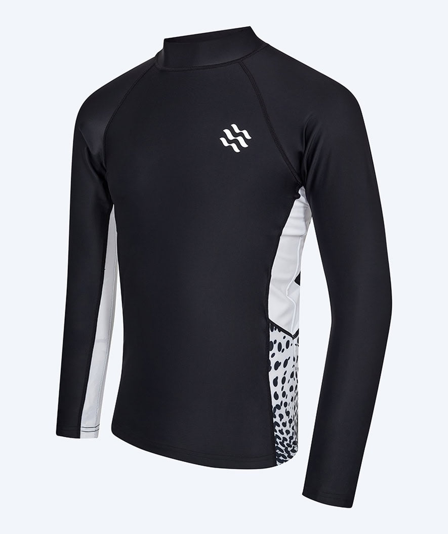Watery UV-trøye til menn - Scylla Langermet Rashguard - Svart/hvit