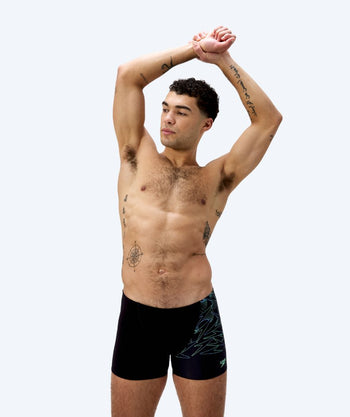Speedo aquashorts til menn - Hyperboom V-Cut - Svart/grønn