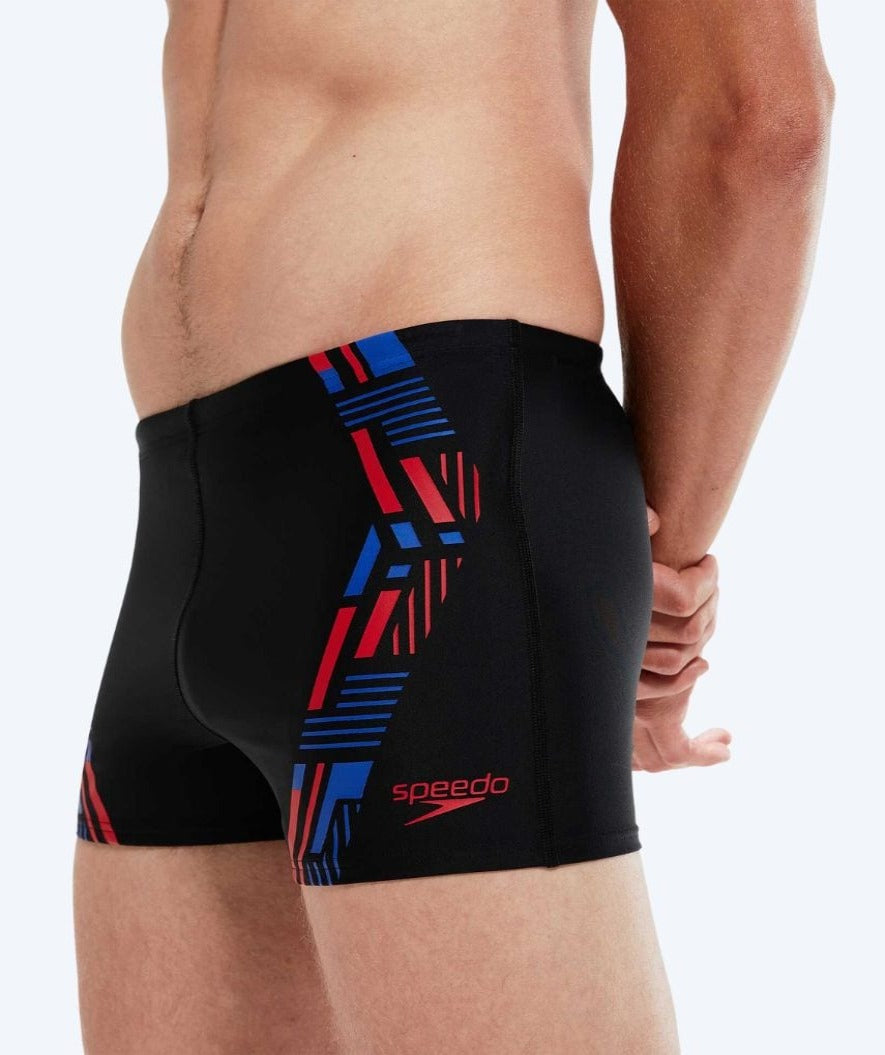 Speedo aquashorts til menn - Tech Print - Svart/blå