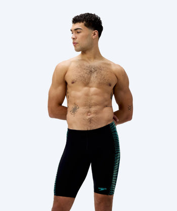 Speedo lange badebukser til menn - Endurance Max Tech Pannel - Svart/grønn