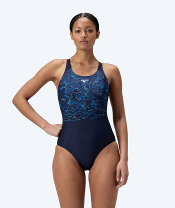 Speedo badedrakt til damer - Hyperboom Placement Muscleback - Mørkeblå/Lyseblå