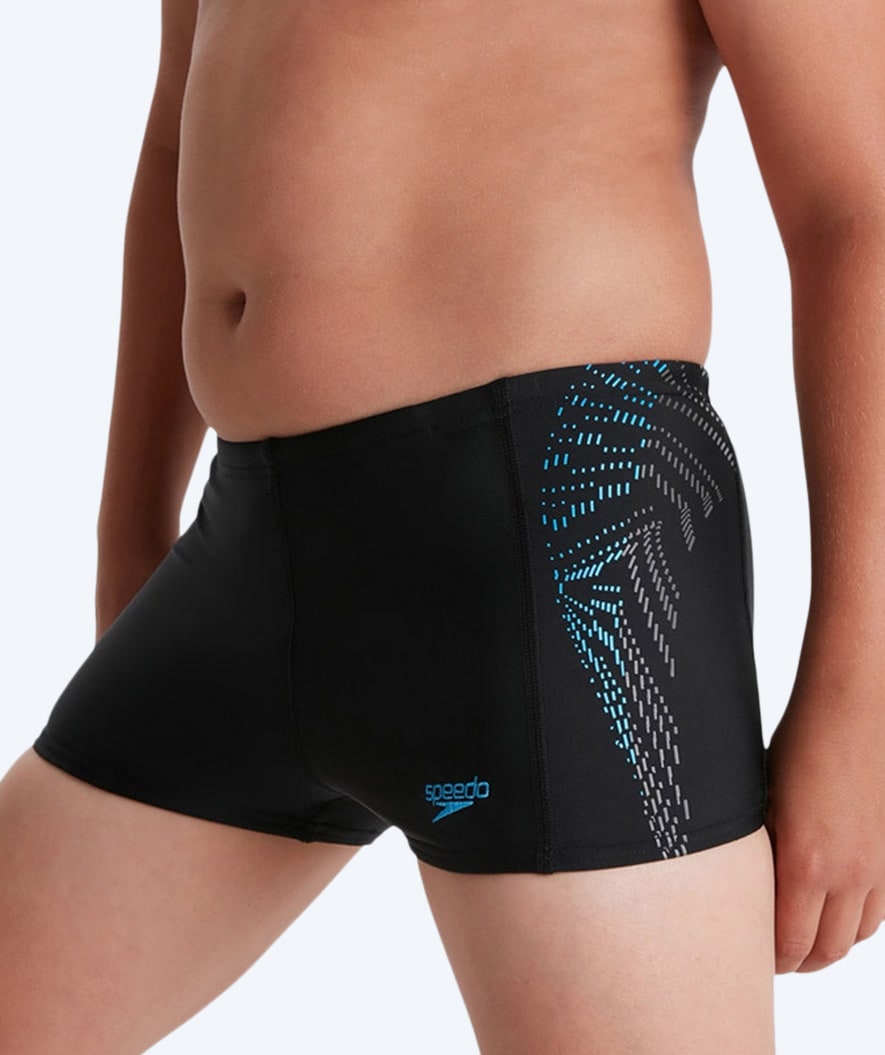 Speedo aquashorts til gutter - Allover Panel - Svart/Lyseblå