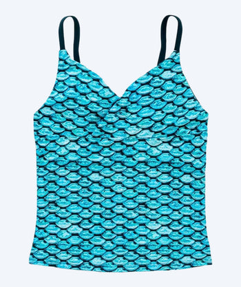 Fin Fun tankini topp til jenter - Tidal Teal (Lyseblå)